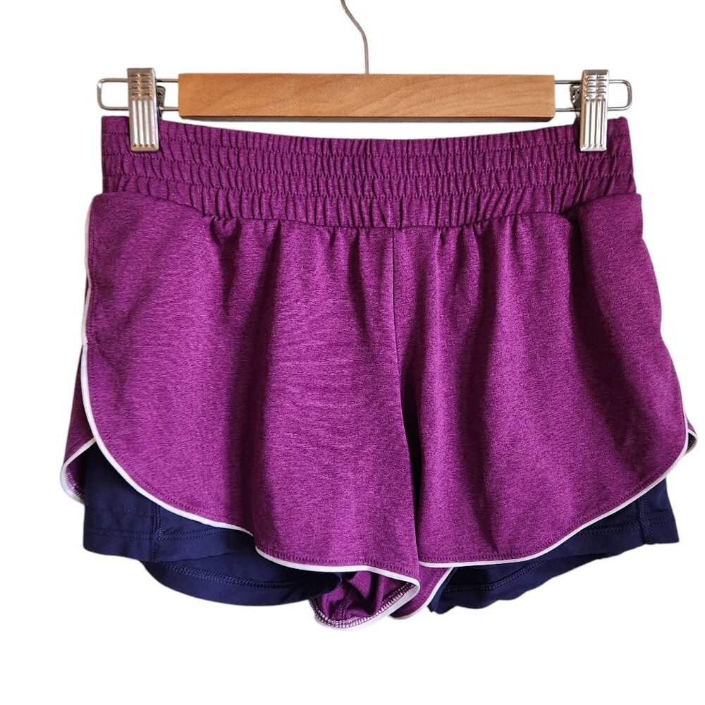 Brooks Shorts Women's Small Purple Rep 3" Inseam 2 in 1 Short Pocket Lined